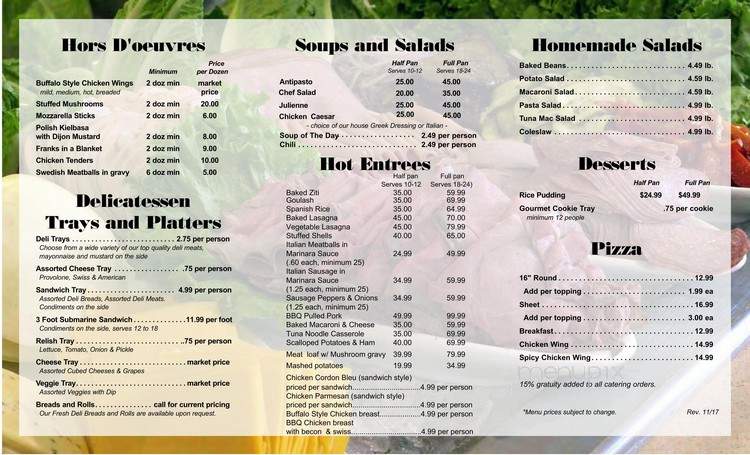 Collamer Stop & Shop - East Syracuse, NY menu_pic