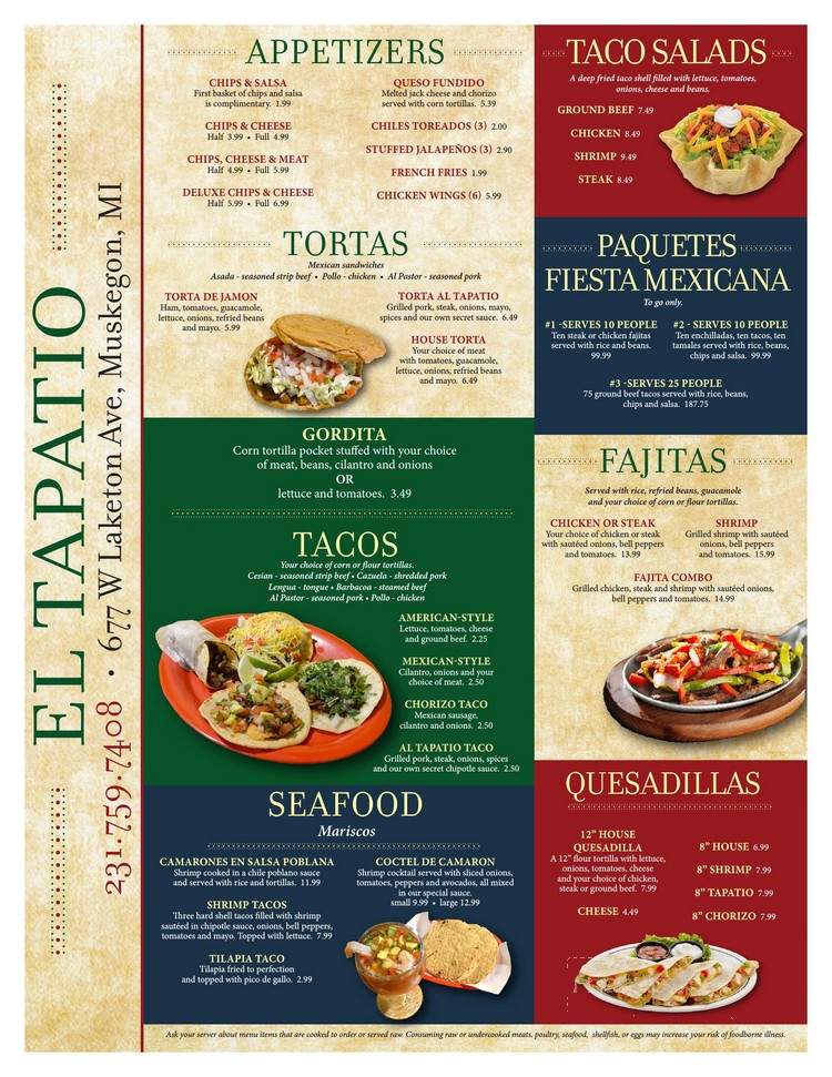 El Tapatio - Muskegon, MI menu_pic