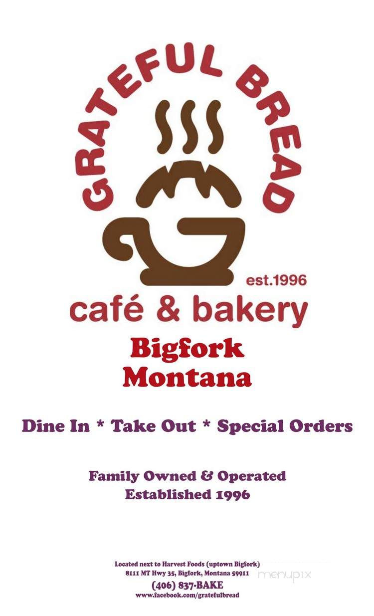 Grateful Bread Cafe & Bistro - Bigfork, MT menu_pic