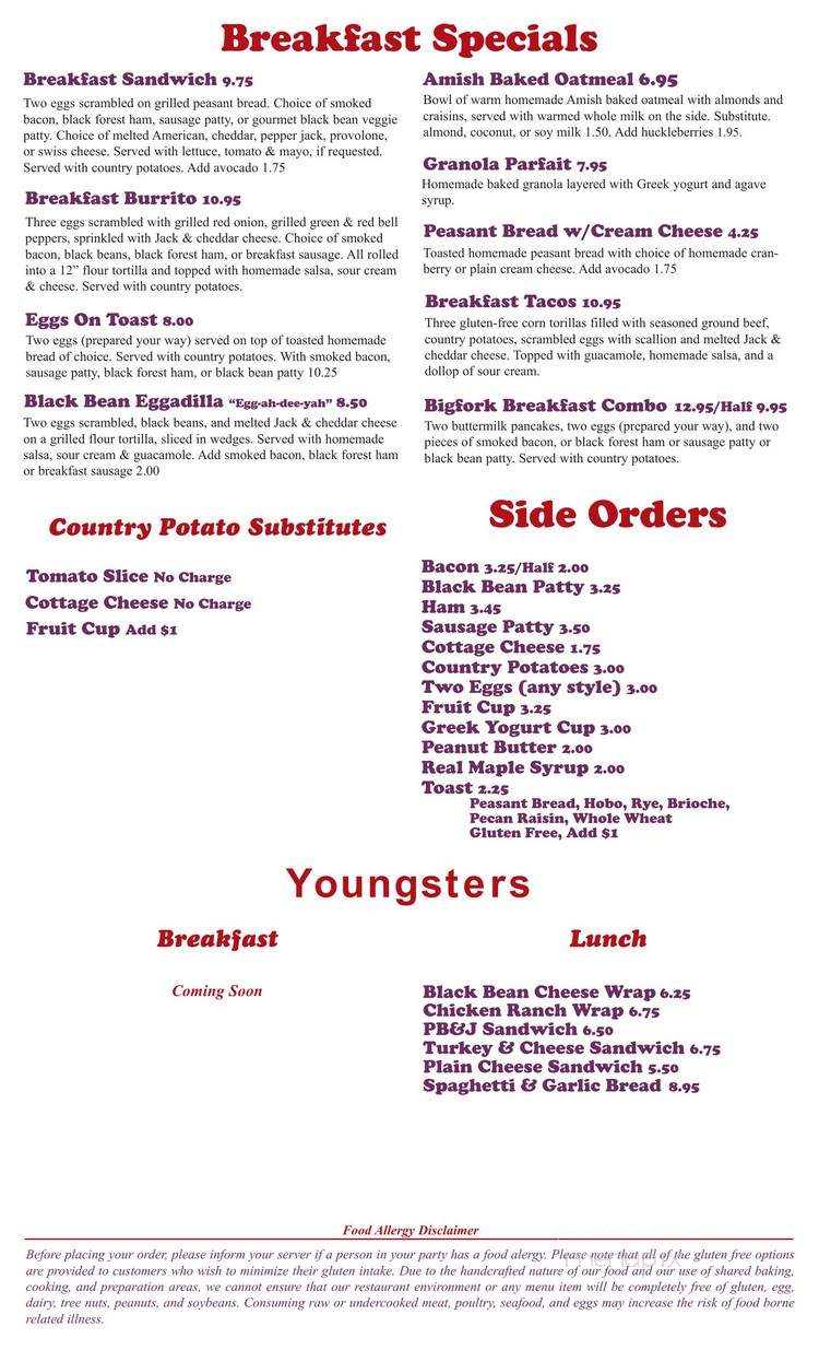 Grateful Bread Cafe & Bistro - Bigfork, MT menu_pic