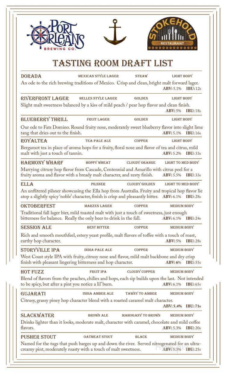 Stokehold Restaurant - New Orleans, LA menu_pic