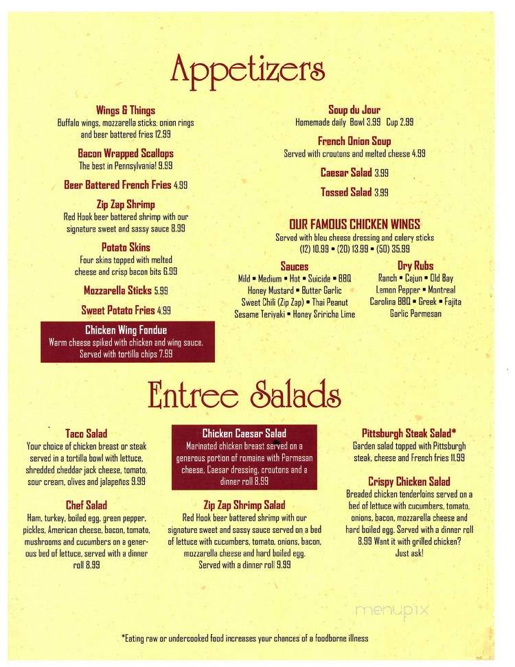 Wyalusing Hotel - Wyalusing, PA menu_pic