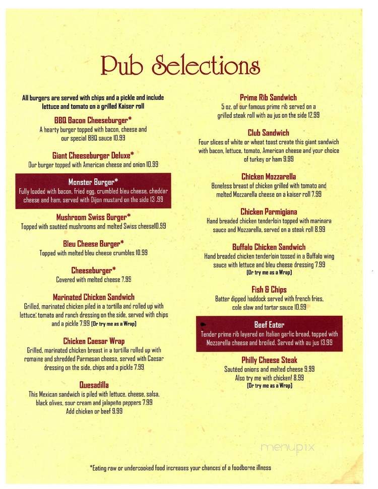 Wyalusing Hotel - Wyalusing, PA menu_pic