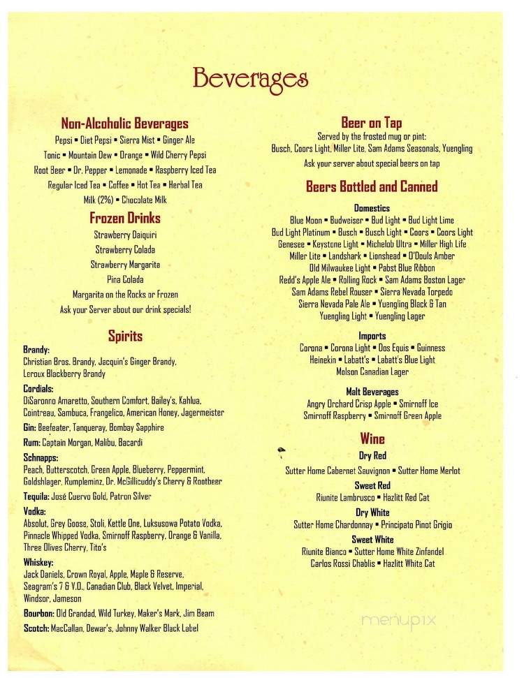 Wyalusing Hotel - Wyalusing, PA menu_pic