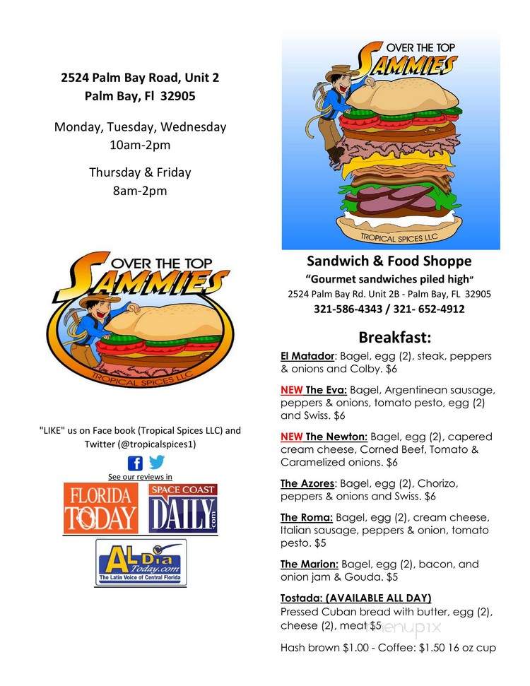 Over The Top Sammies - Palm Bay, FL menu_pic