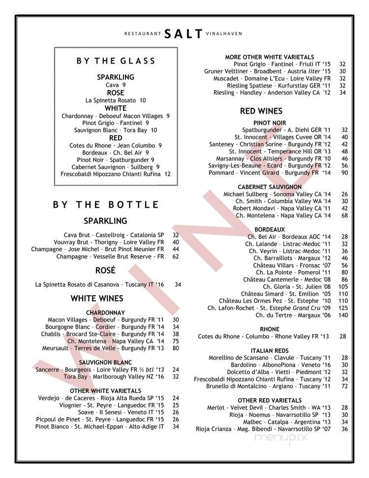 Salt Restaurant - Vinalhaven, ME menu_pic