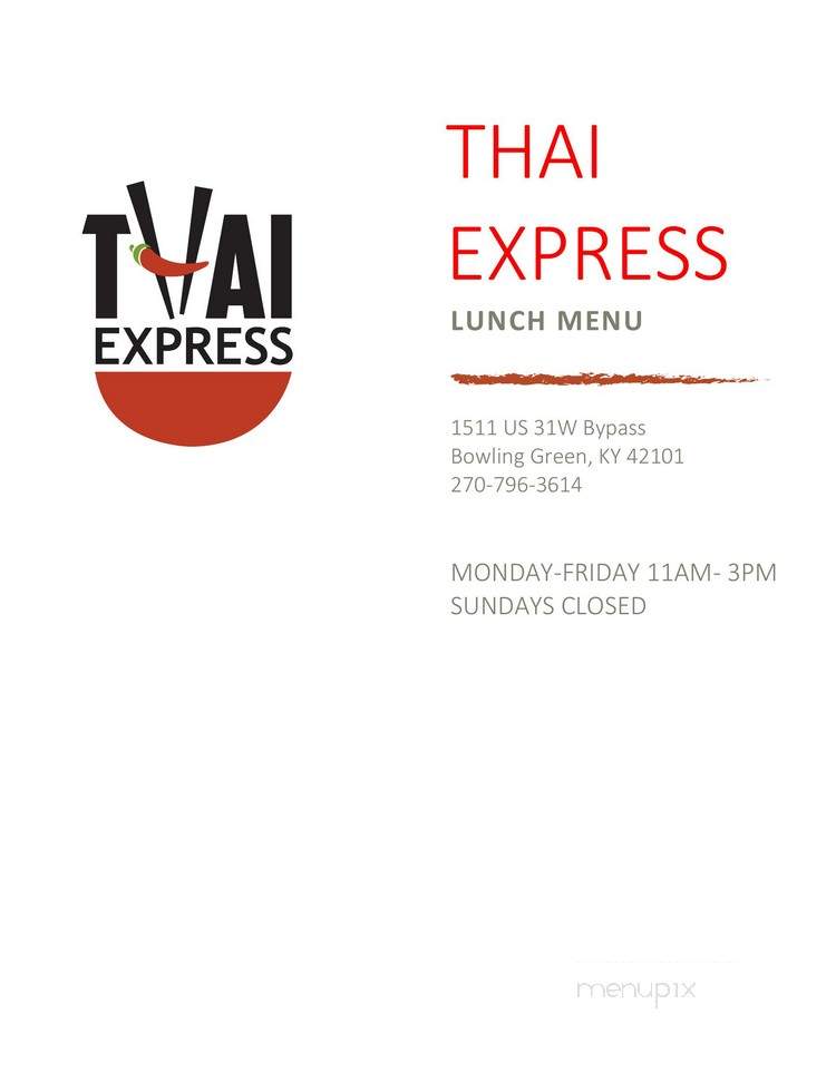 Thai Express - Bowling Green, KY menu_pic