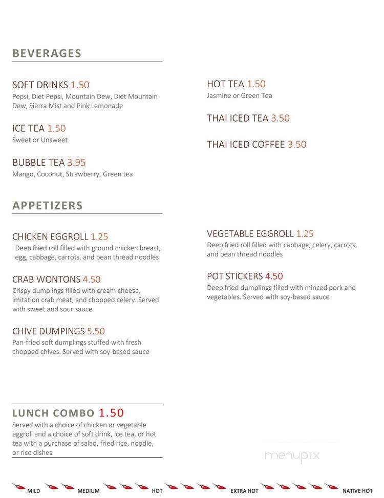 Thai Express - Bowling Green, KY menu_pic