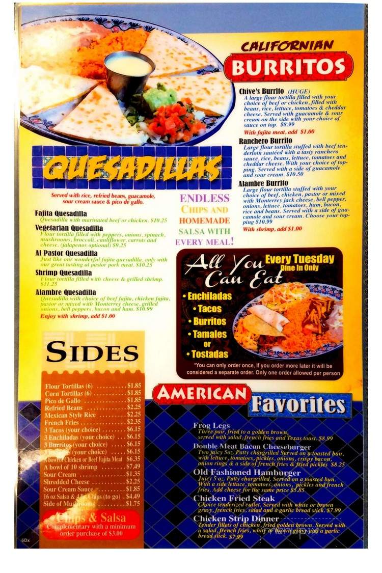 Cielito Lindo - Valliant, OK menu_pic