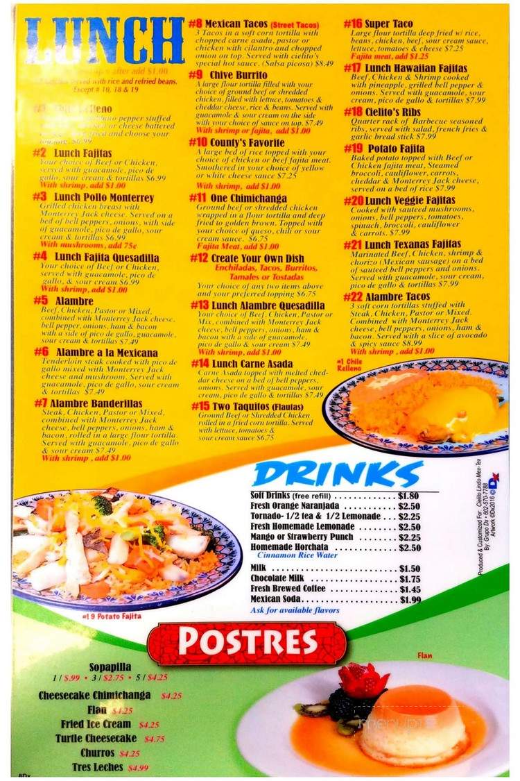 Cielito Lindo - Valliant, OK menu_pic