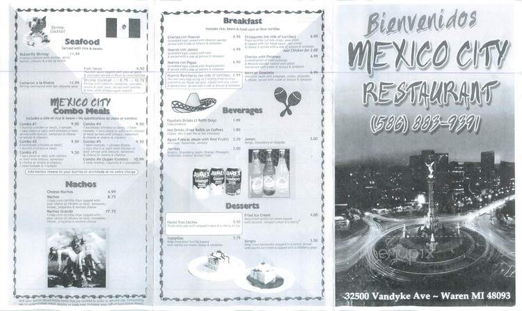 Mexico City - Warren, MI menu_pic