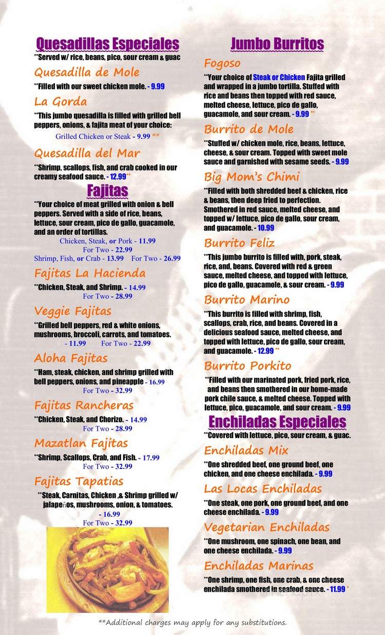 La Hacienda - North Platte, NE menu_pic
