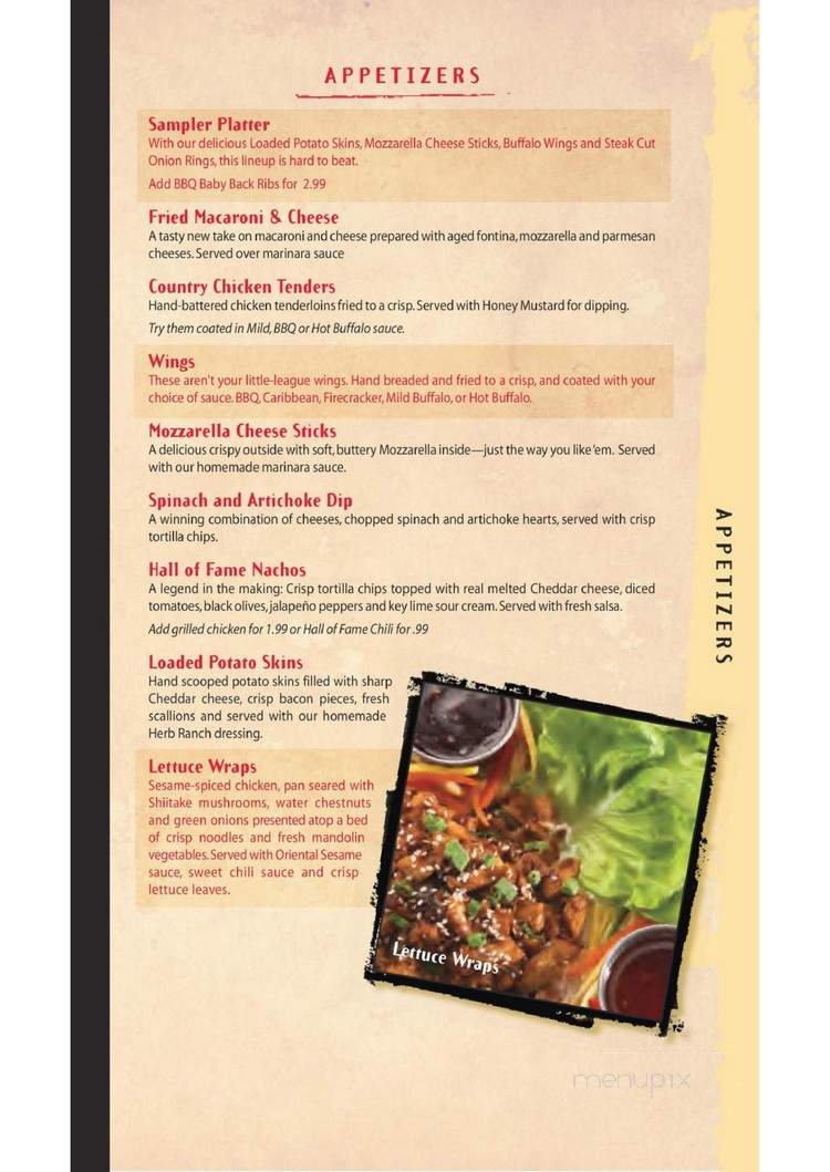 Cardinal Hall Of Fame Cafe - Louisville, KY menu_pic