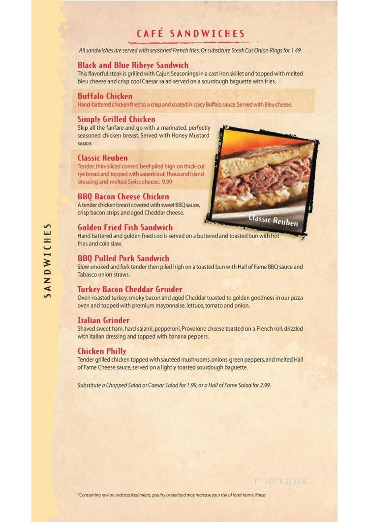 Cardinal Hall Of Fame Cafe - Louisville, KY menu_pic
