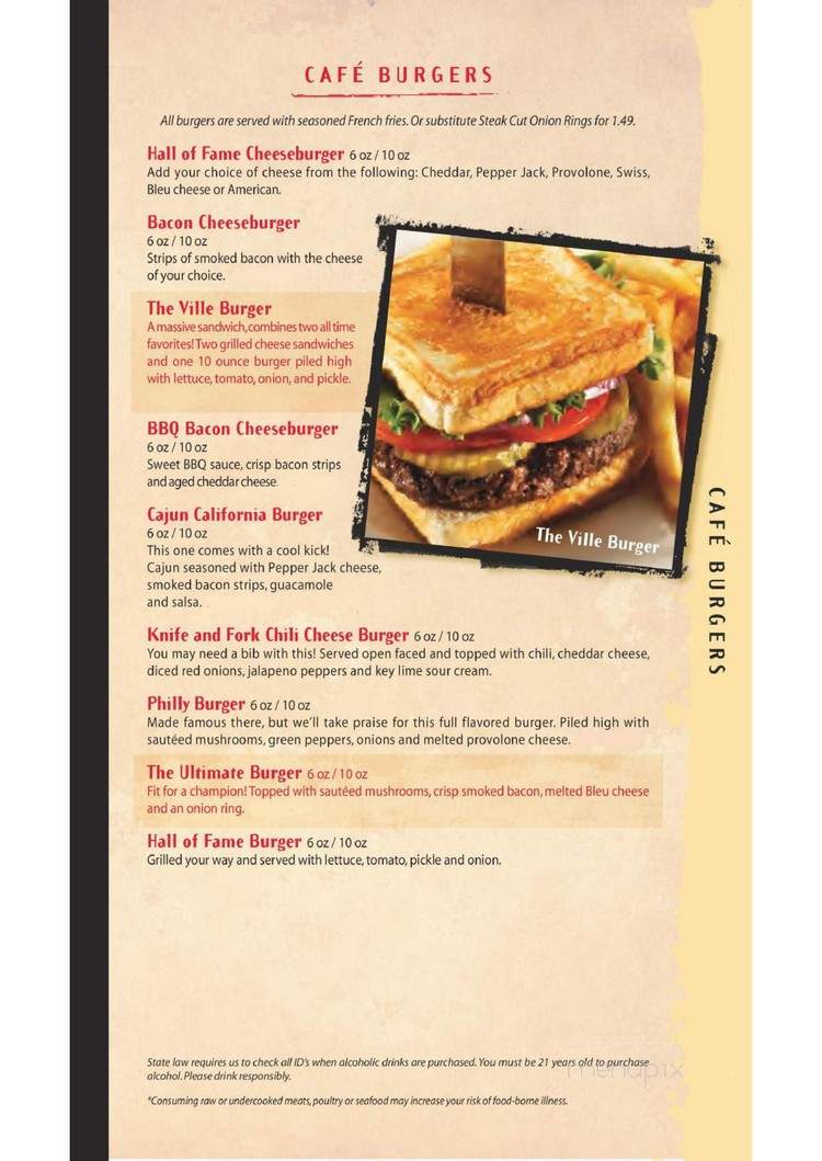 Cardinal Hall Of Fame Cafe - Louisville, KY menu_pic