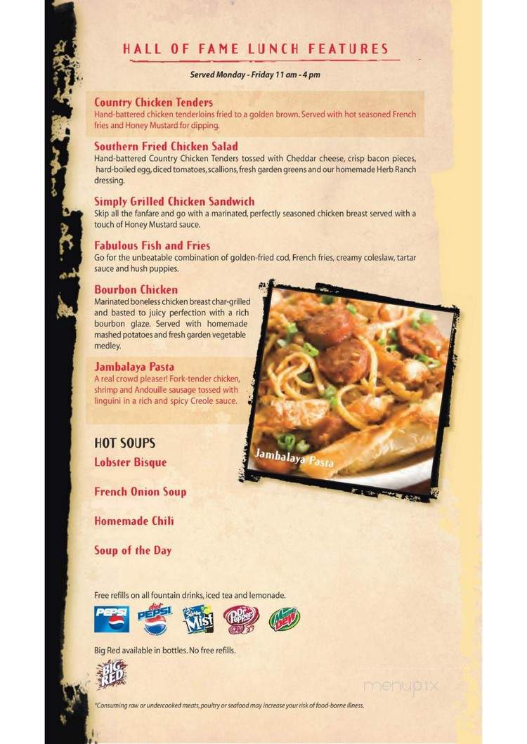 Cardinal Hall Of Fame Cafe - Louisville, KY menu_pic