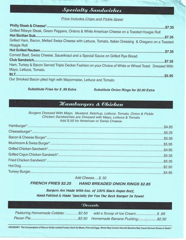 Gritz Family Restaurant - Mcdonough, GA menu_pic