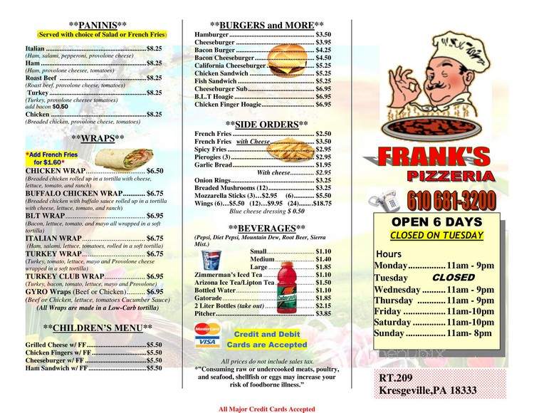 Frank's Pizzeria - Kresgeville, PA