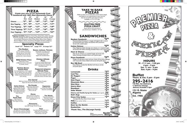 Premier Pizza - Algona, IA menu_pic