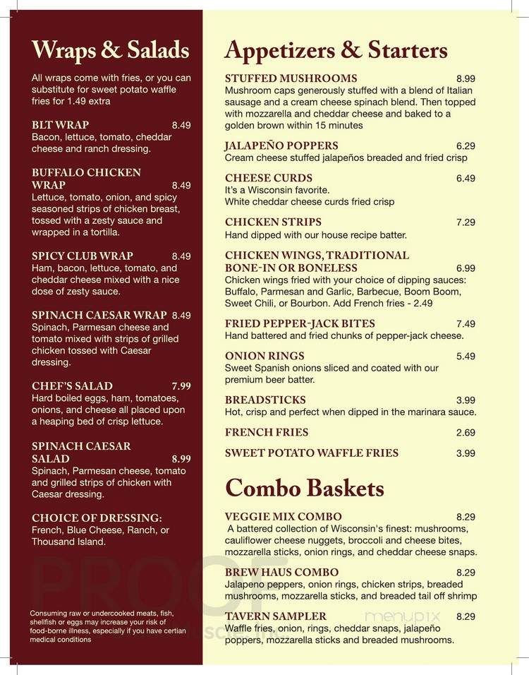Black Creek Lodge - Fairchild, WI menu_pic