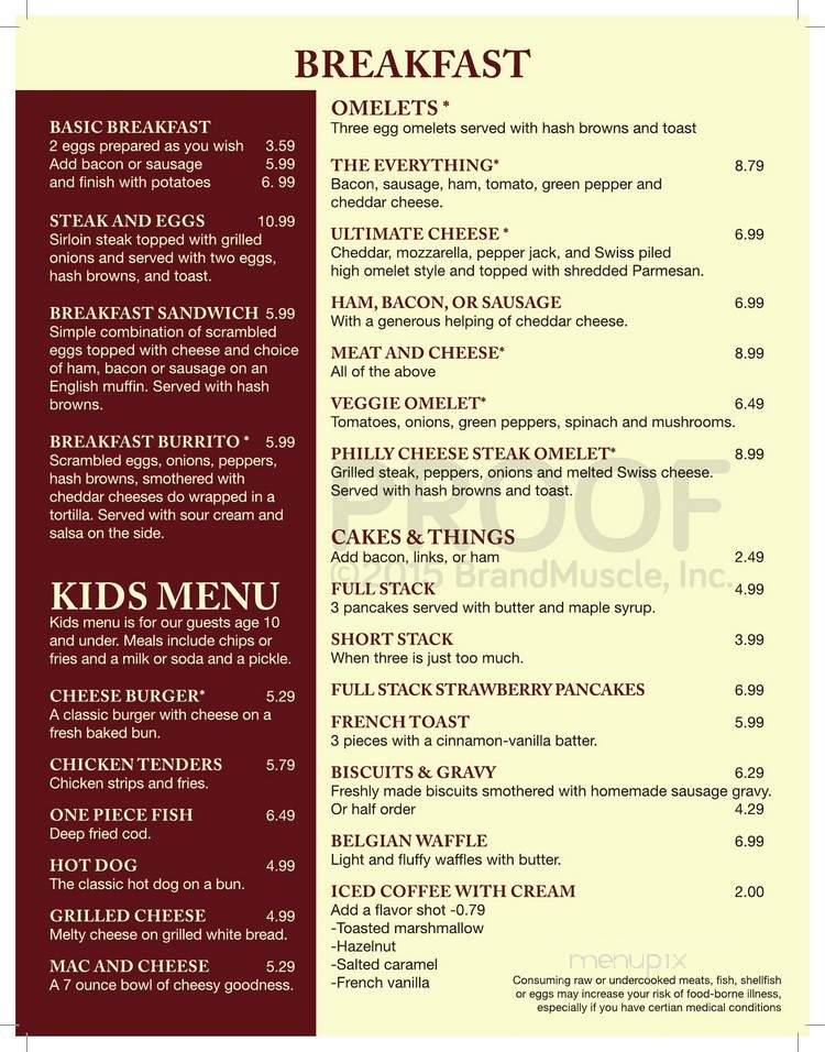 Black Creek Lodge - Fairchild, WI menu_pic
