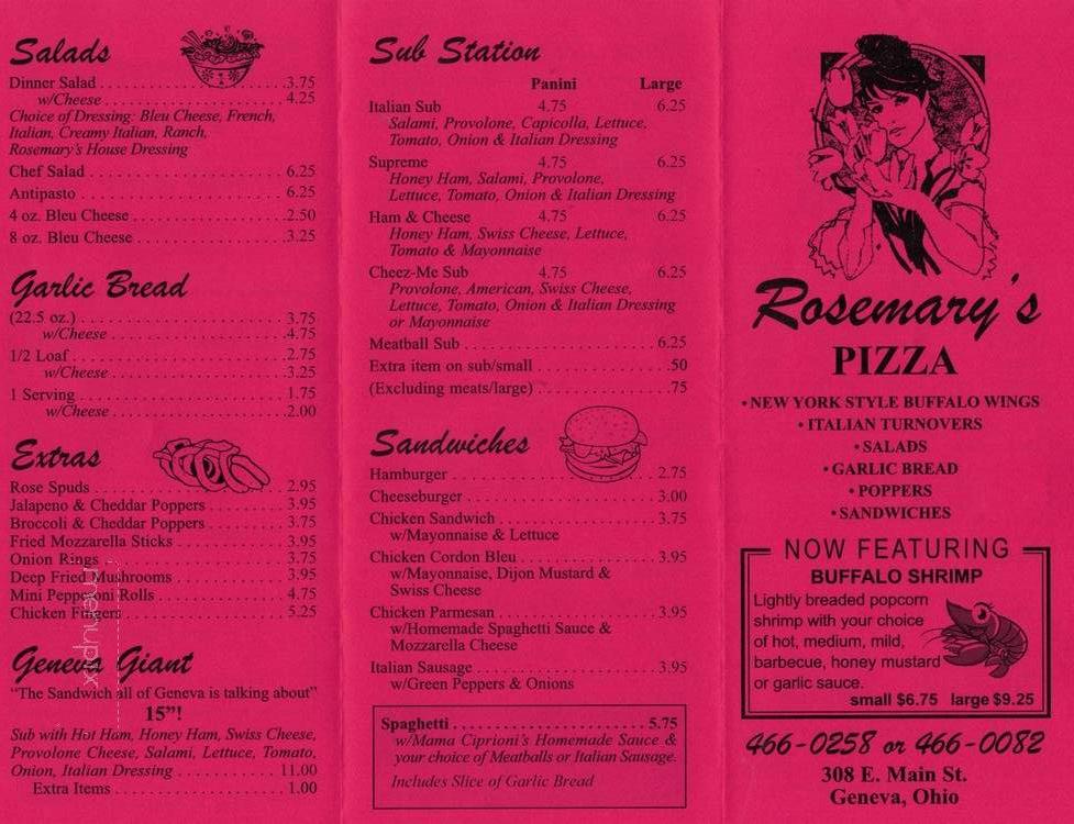 Rosemary's Pizzeria - Geneva, OH