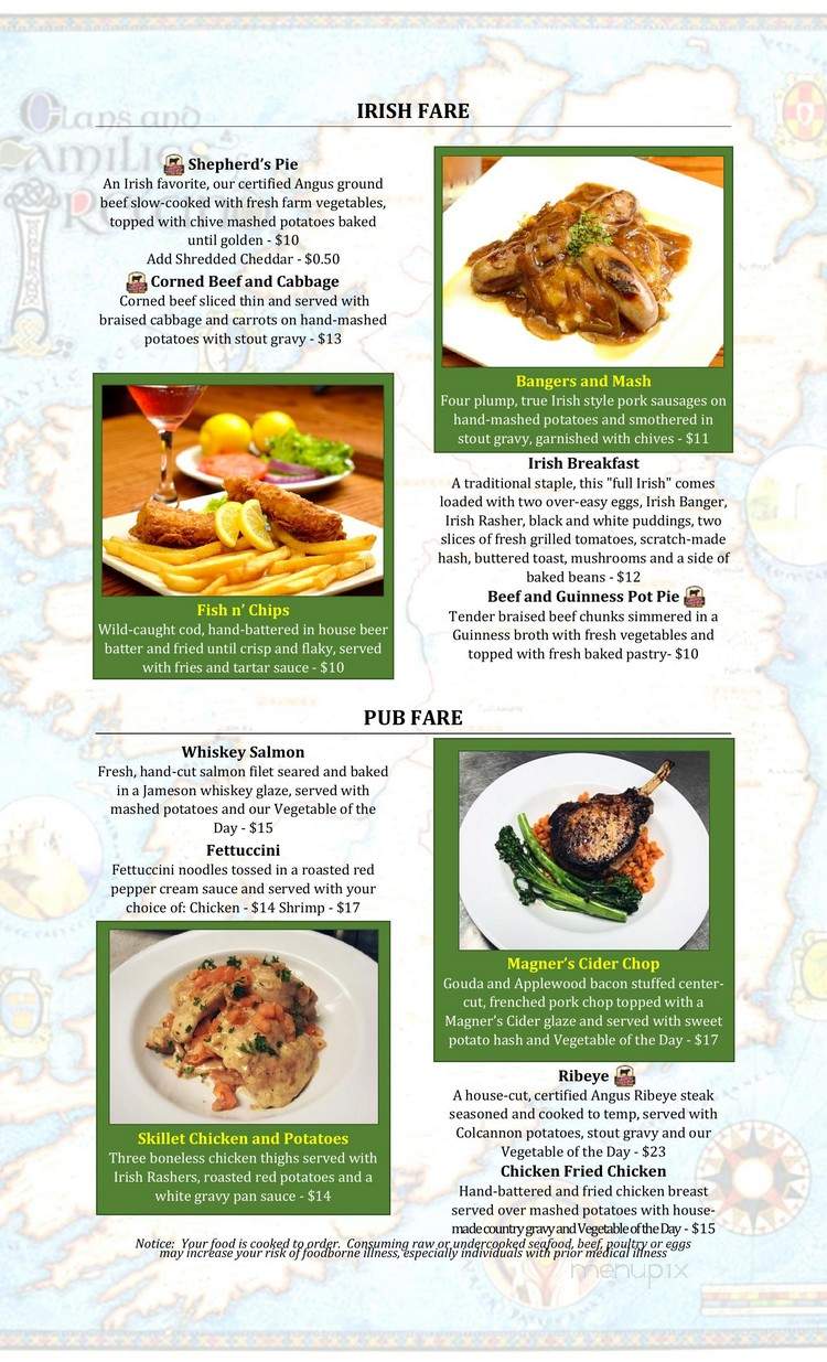 Angry Ginger Irish Pub - Jacksonville, NC menu_pic