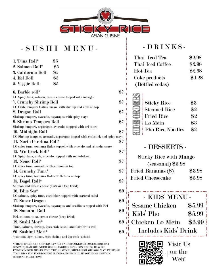 Sticky Rice - Wake Forest, NC menu_pic
