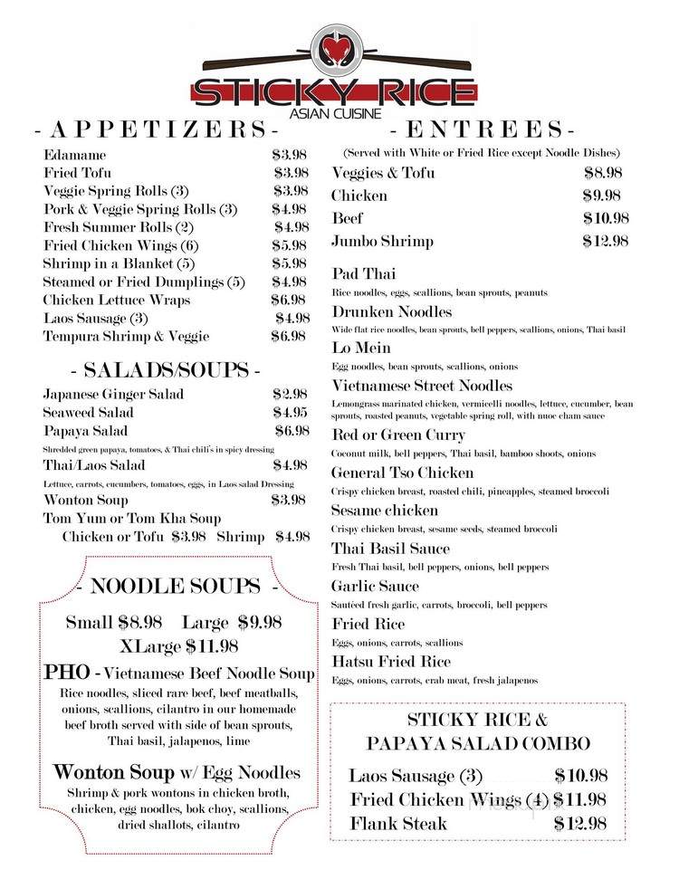 Sticky Rice - Wake Forest, NC menu_pic