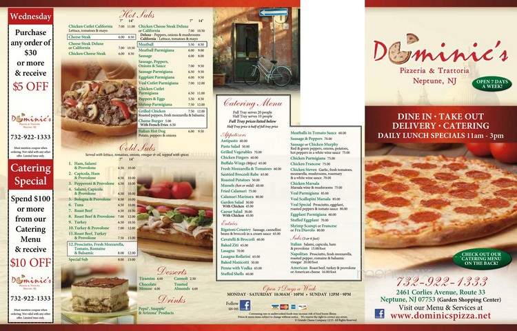 Dominic's Pizzeria - Neptune, NJ menu_pic