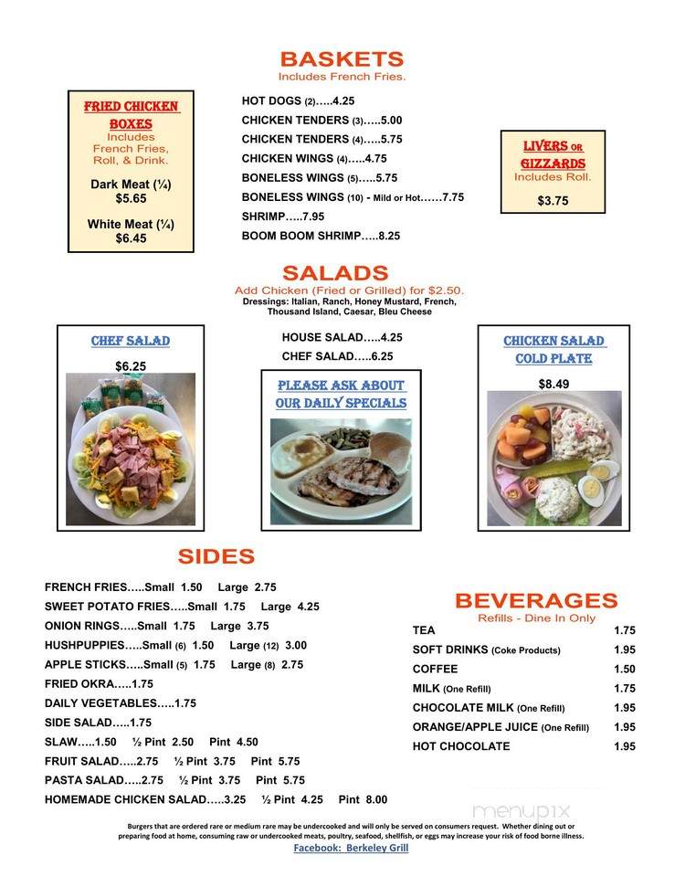 Berkeley Grill - Goldsboro, NC menu_pic