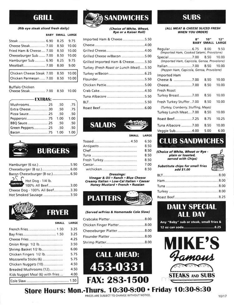 Mike's Famous Steaks & Subs - Newark, DE
