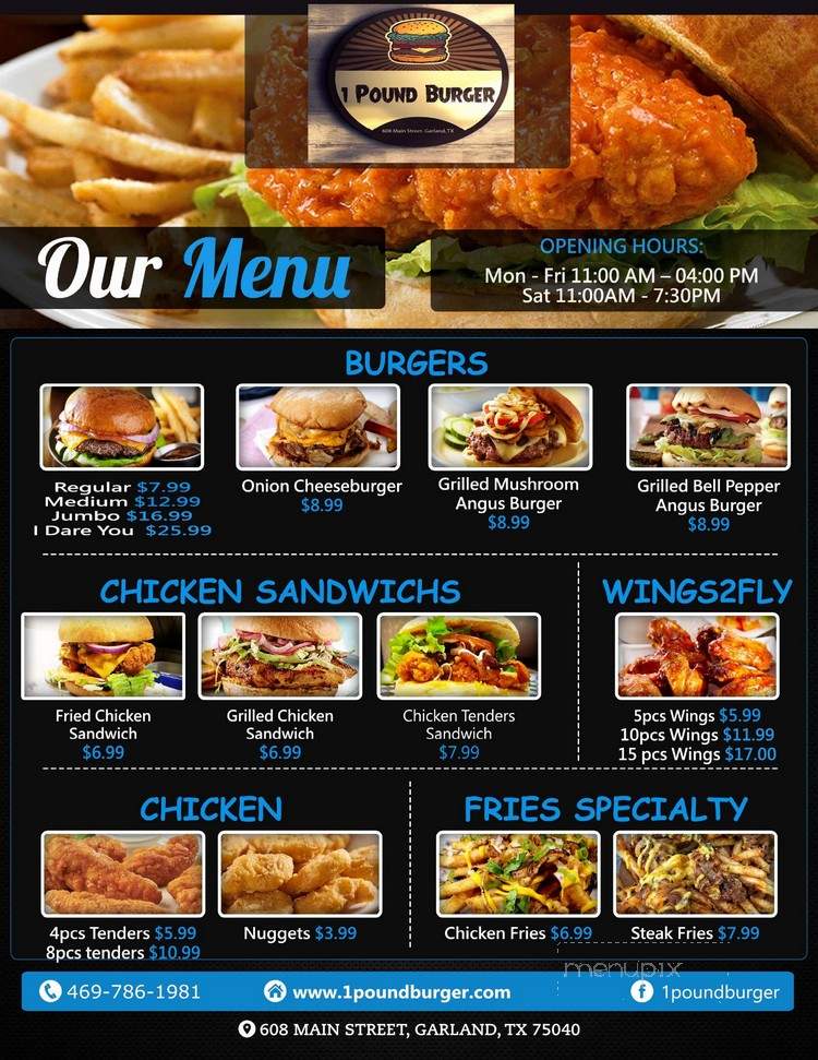 1 Pound Burger - Garland, TX menu_pic