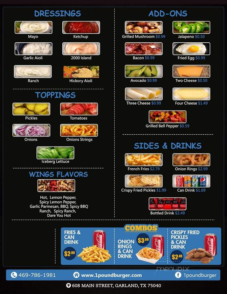 1 Pound Burger - Garland, TX menu_pic