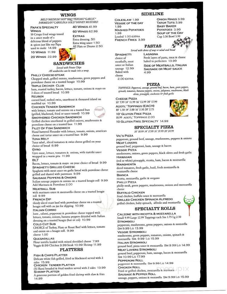 Vic's Pub and Grill - DeLand, FL menu_pic