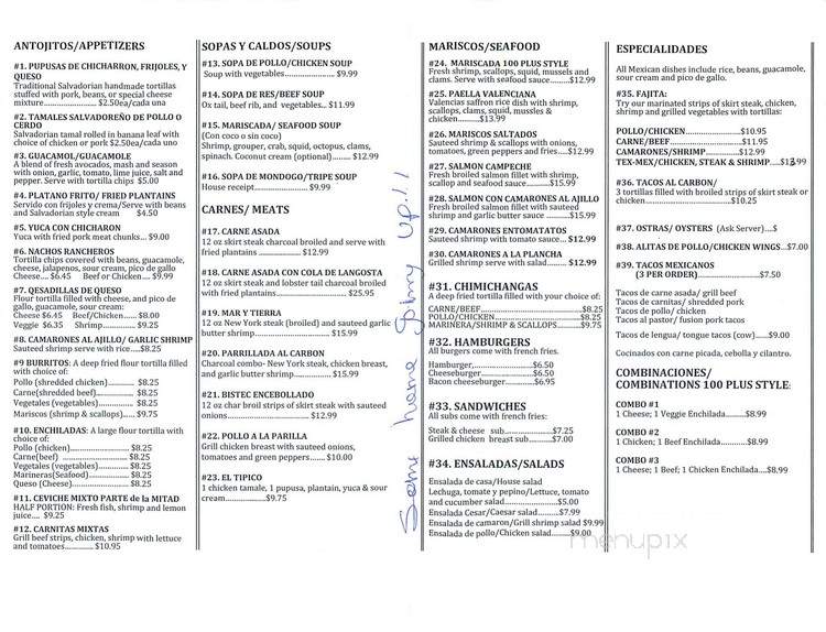 100 Plus Latino Restaurant - Temple Hills, MD menu_pic