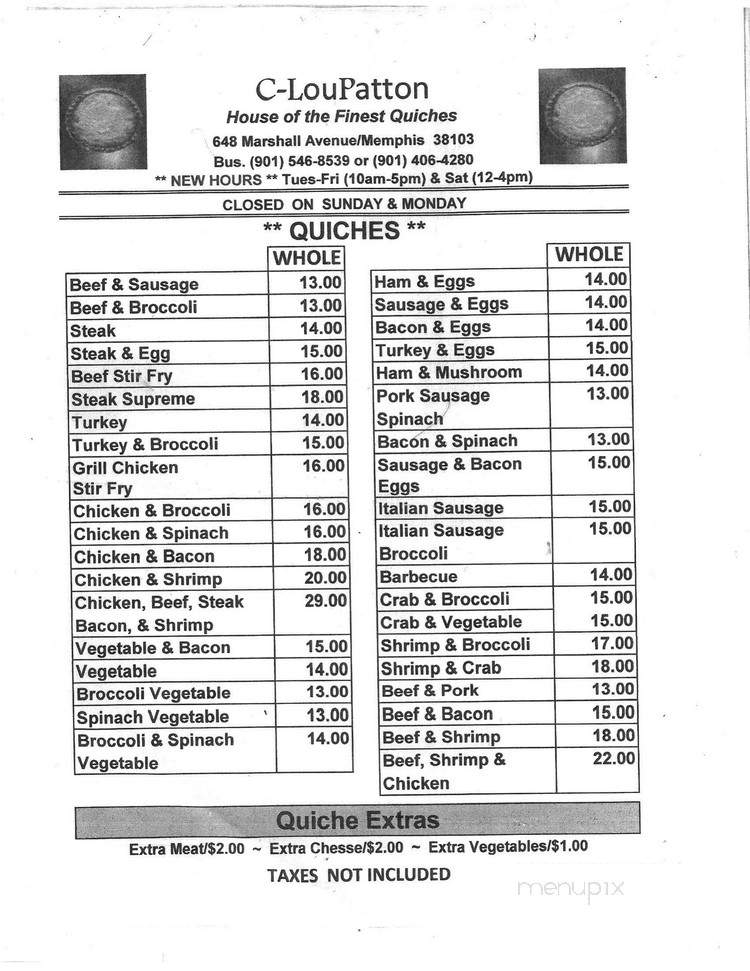 C-Loupatton's House of Fine Quiches - Memphis, TN menu_pic