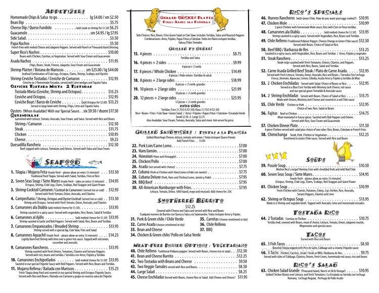 El Pollo Rico - Carbondale, CO menu_pic