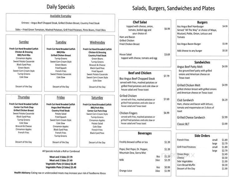 Meridian Street Cafe #2 - Huntsville, AL menu_pic