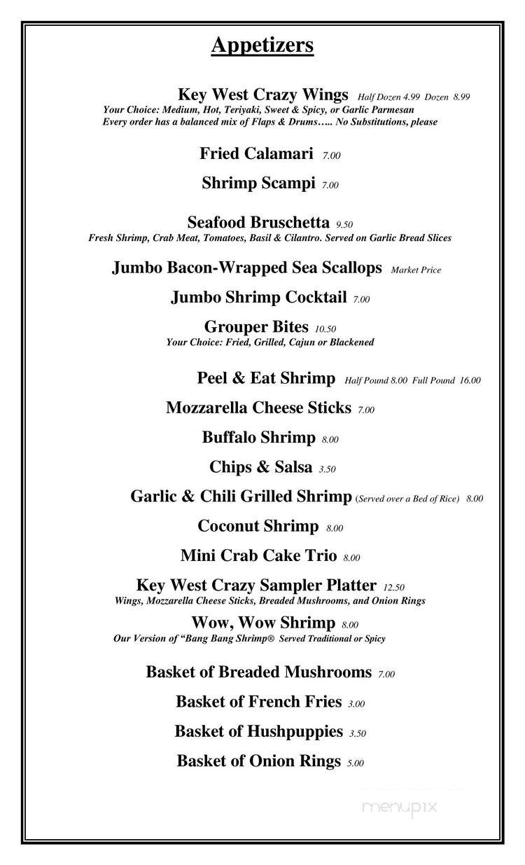 Key West Crazy - Little River, SC menu_pic