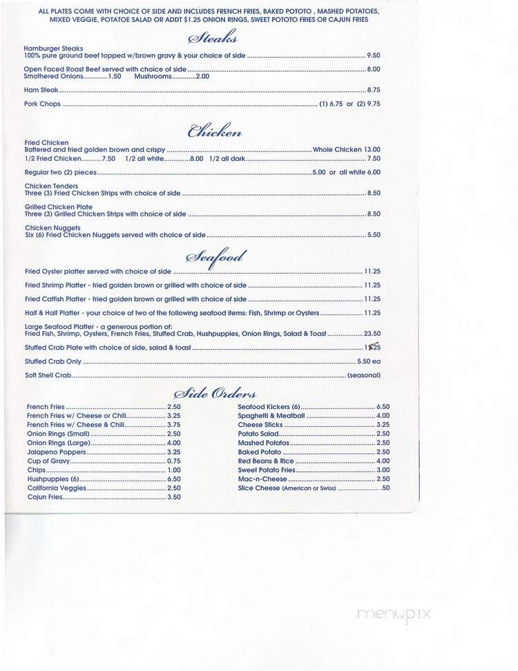Schnell's Restaurant - Marrero, LA menu_pic