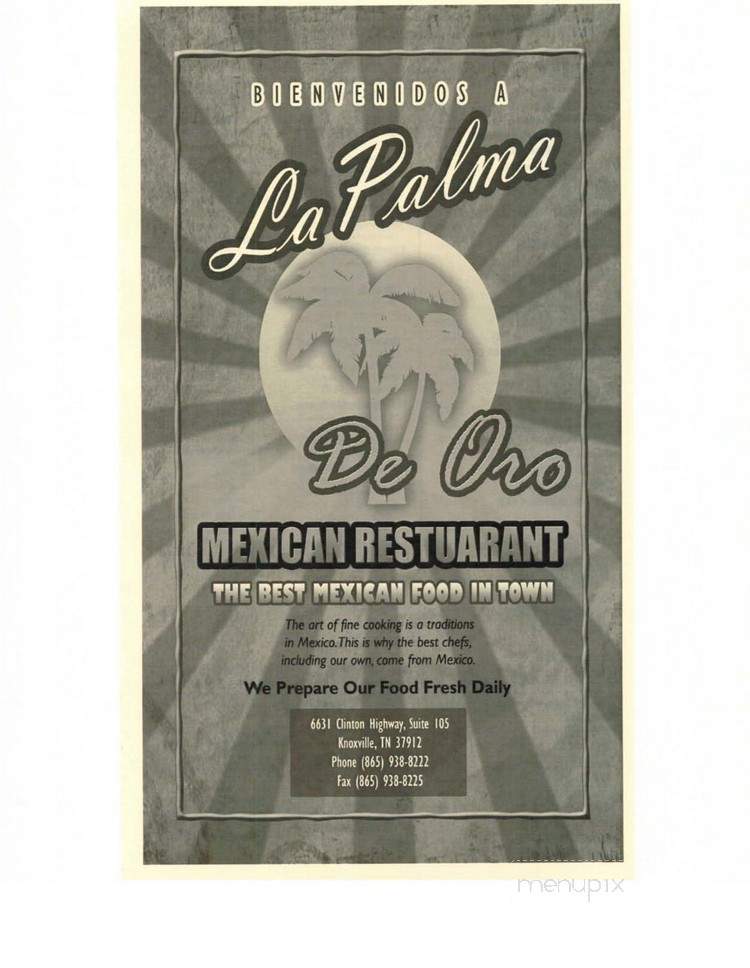 La Palma De Oro - Powell, TN menu_pic