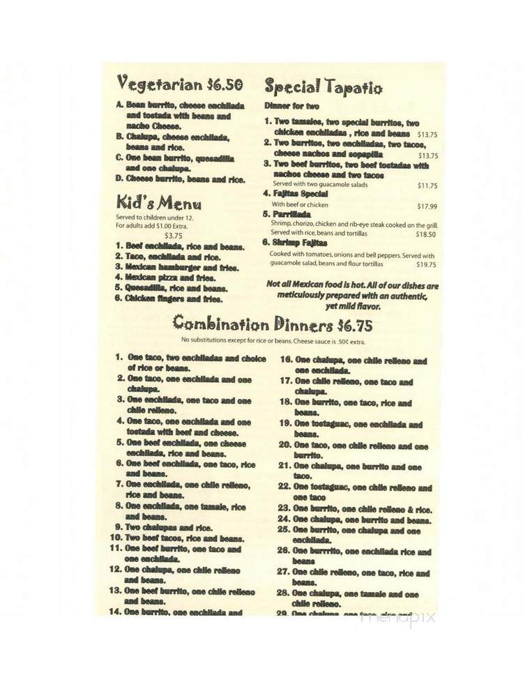 La Palma De Oro - Powell, TN menu_pic
