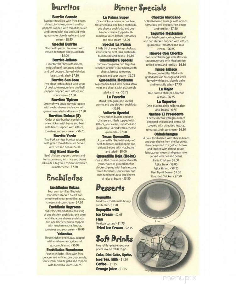 La Palma De Oro - Powell, TN menu_pic