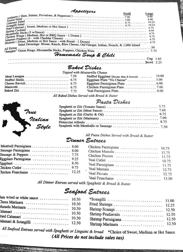 UNCLE Sal's Pizzeria - East Stroudsburg, PA menu_pic