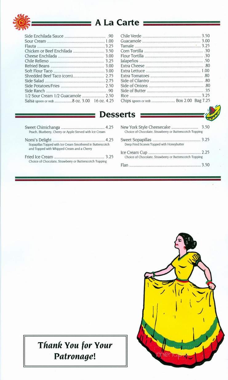 Melina's Mexican Food - Blackfoot, ID menu_pic