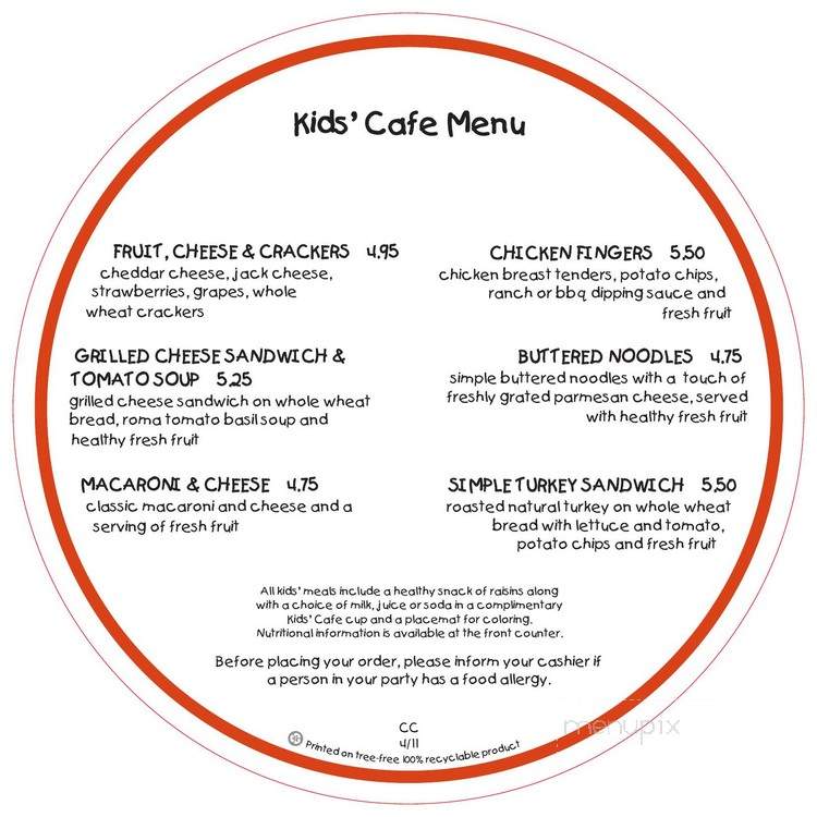 Cafe Nordstrom - Santa Barbara, CA menu_pic