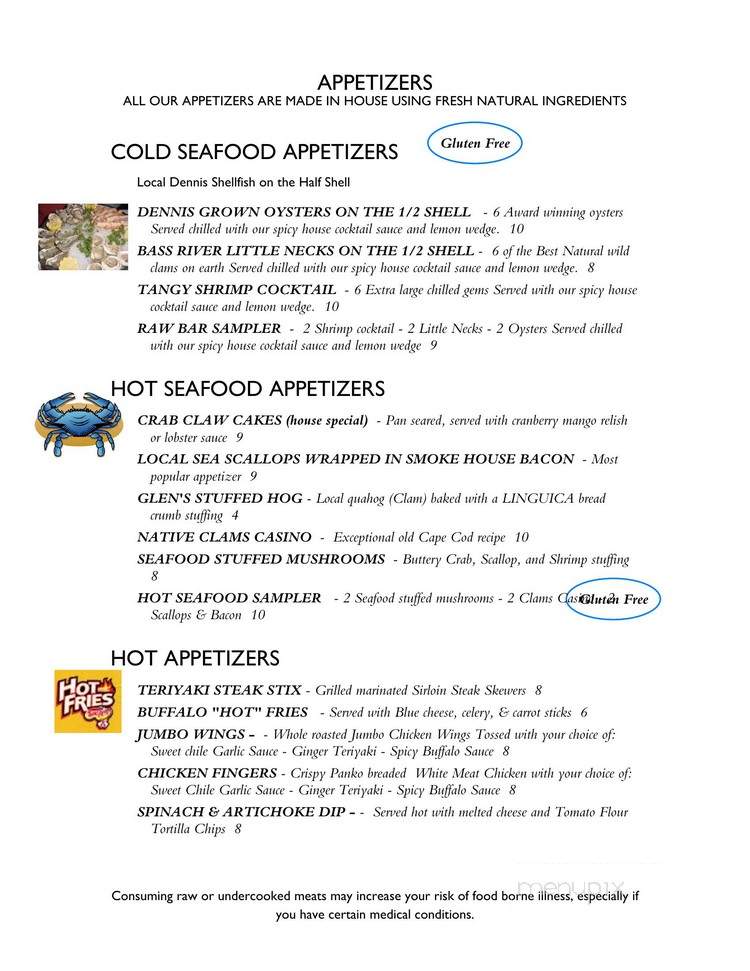 Morrell's Restaurant - South Dennis, MA menu_pic