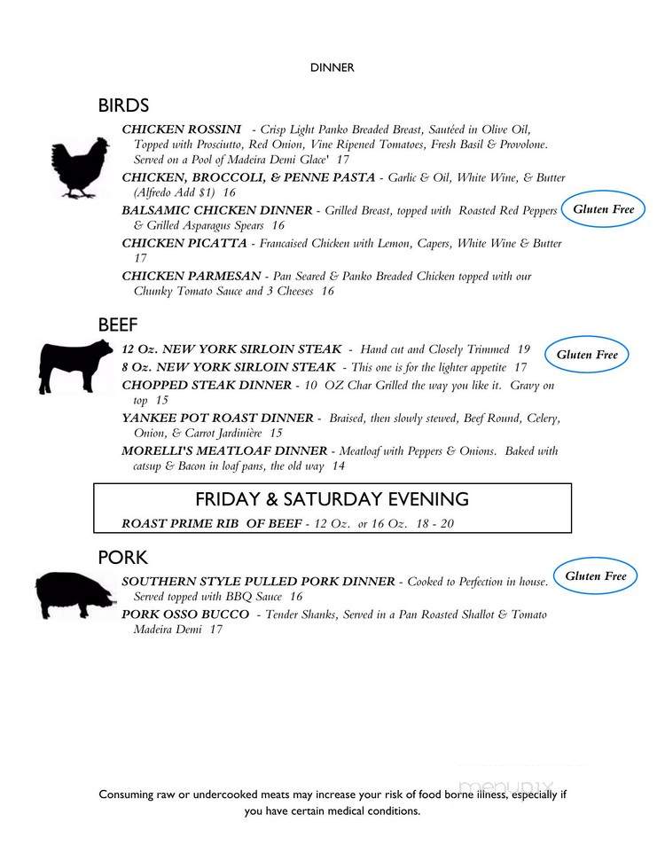 Morrell's Restaurant - South Dennis, MA menu_pic