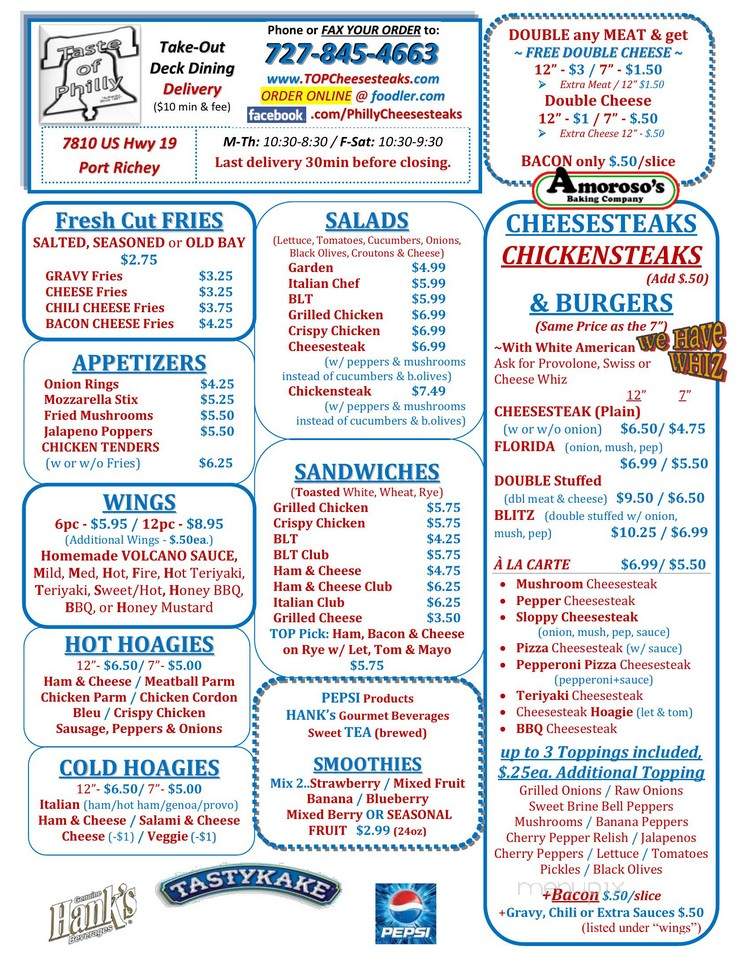Taste Of Philly - Port Richey, FL menu_pic